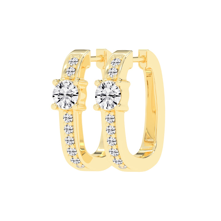 Prominent Gemstone Pave Hoops