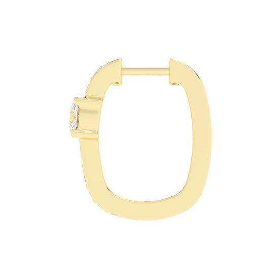 Prominent Gemstone Pave Hoops