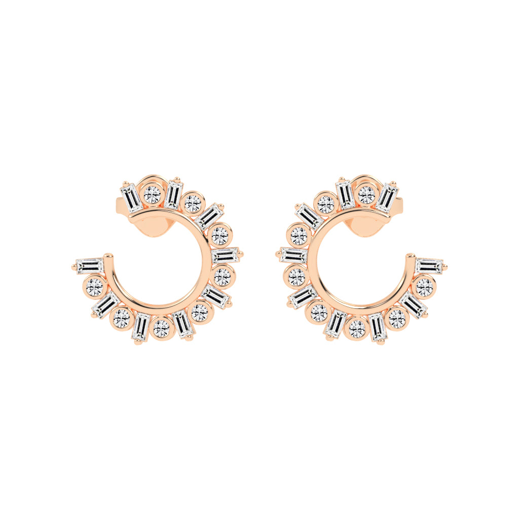 Radiant Arc Mixed-Cut Earrings