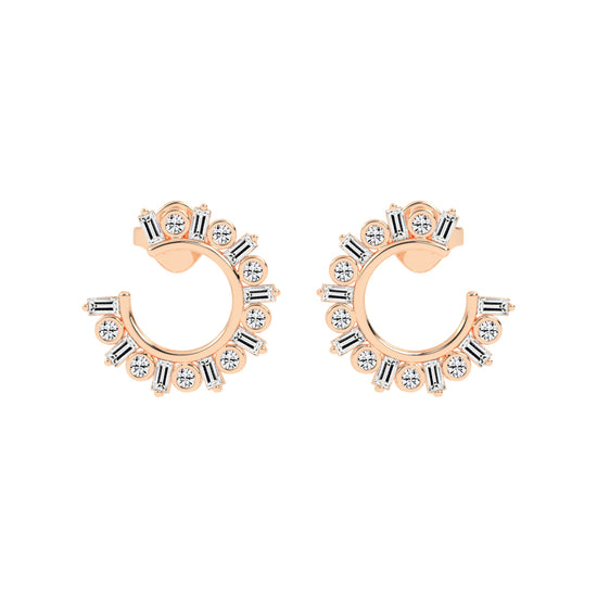 Radiant Arc Mixed-Cut Earrings