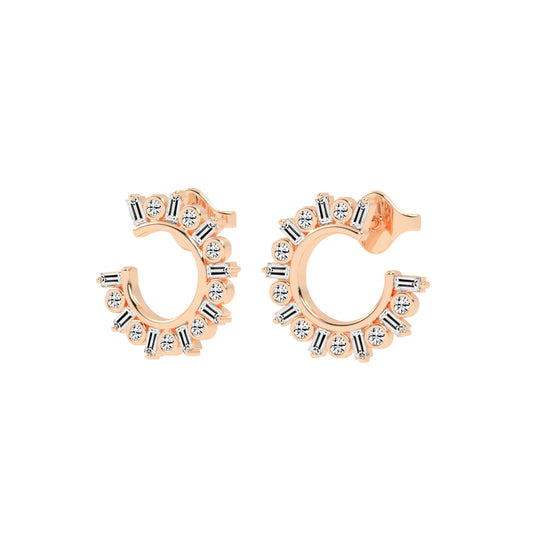 Radiant Arc Mixed-Cut Earrings