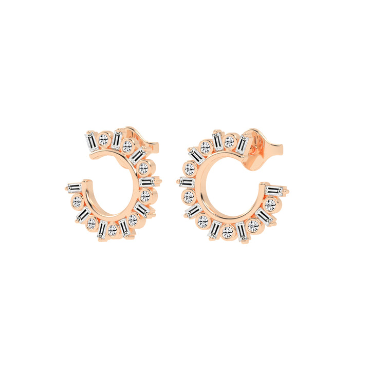 Radiant Arc Mixed-Cut Earrings