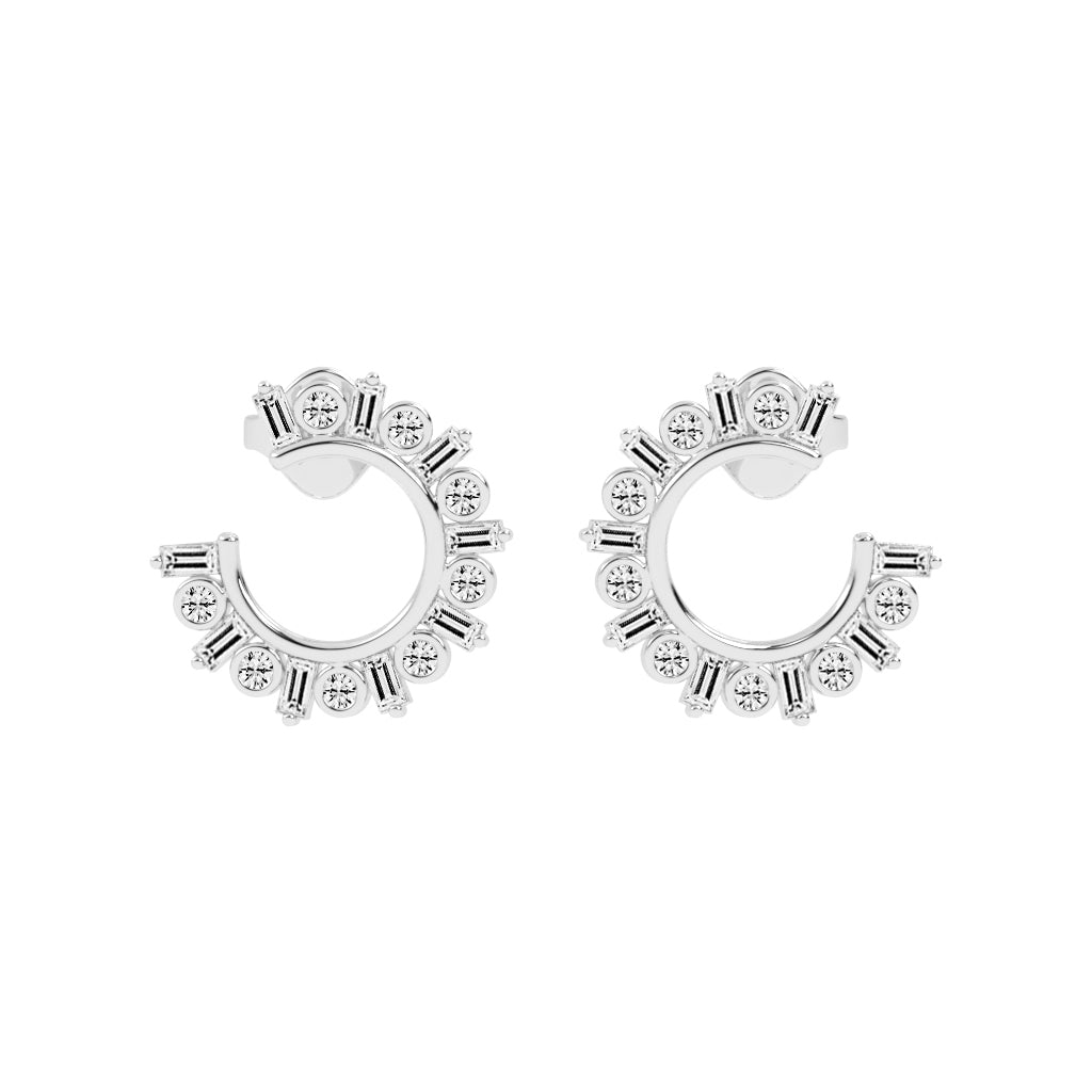 Radiant Arc Mixed-Cut Earrings