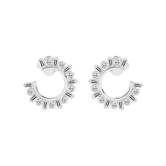 Radiant Arc Mixed-Cut Earrings
