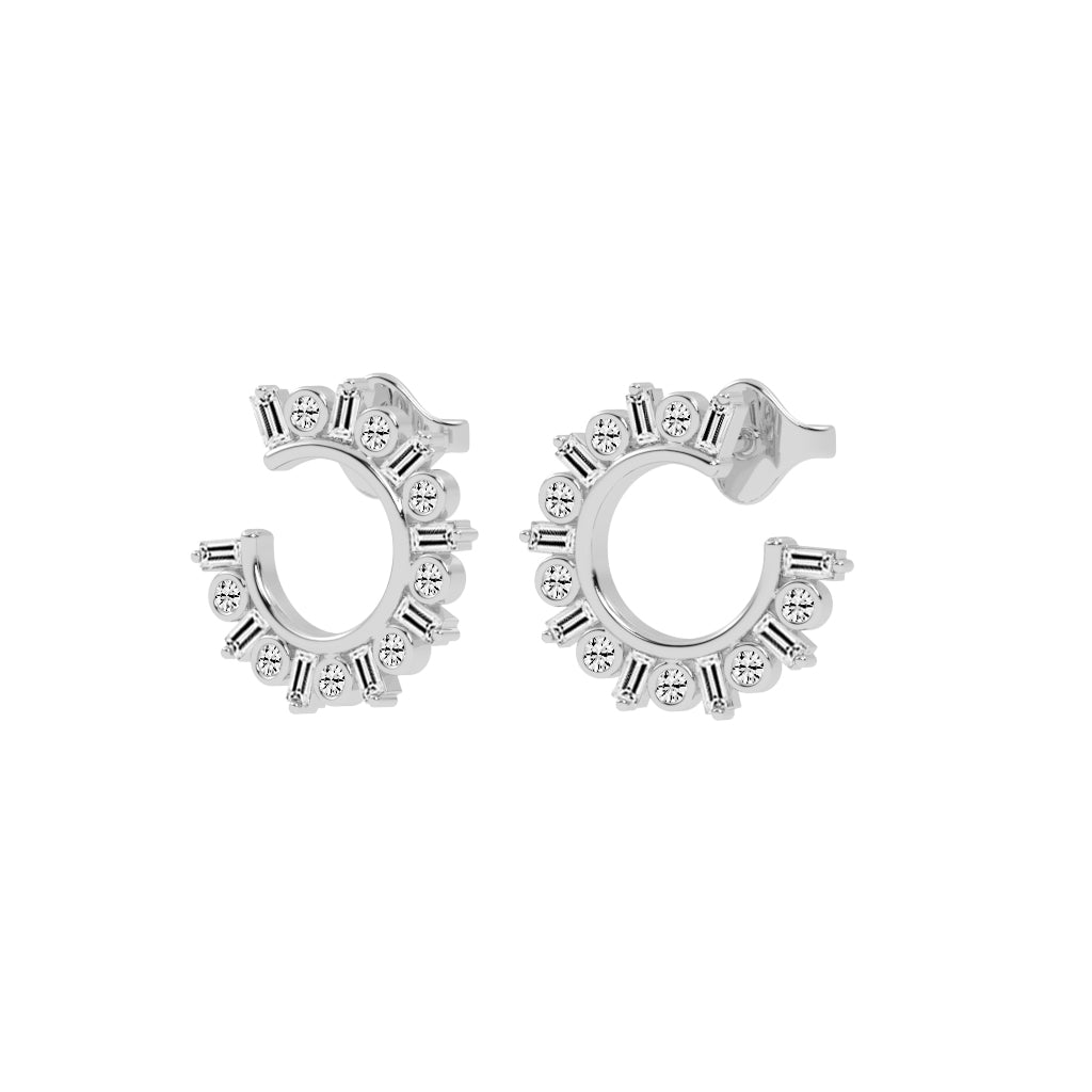 Radiant Arc Mixed-Cut Earrings