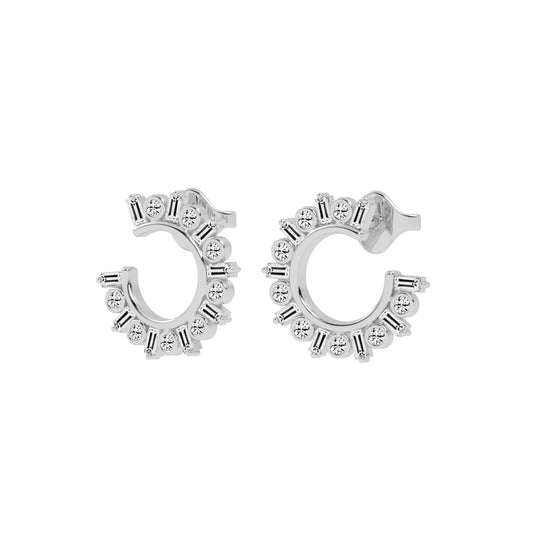 Radiant Arc Mixed-Cut Earrings