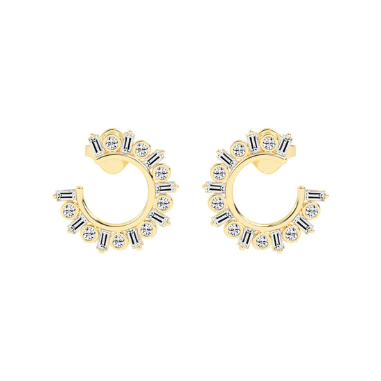 Radiant Arc Mixed-Cut Earrings