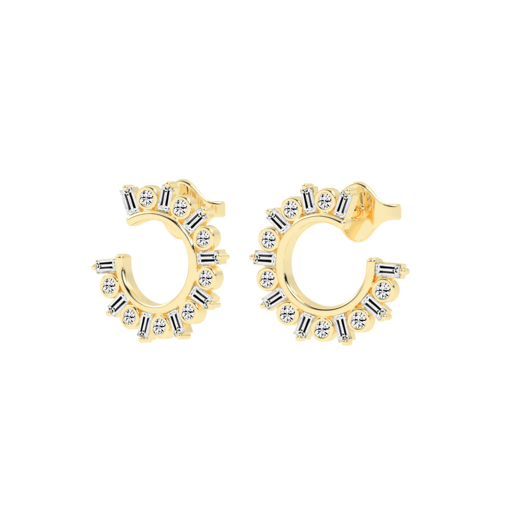 Radiant Arc Mixed-Cut Earrings