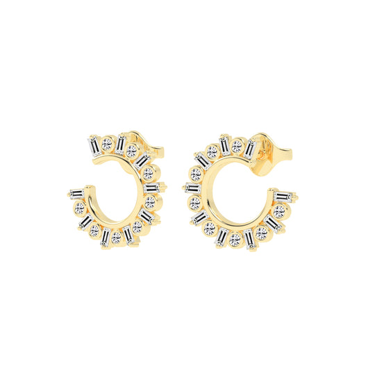 Radiant Arc Mixed-Cut Earrings