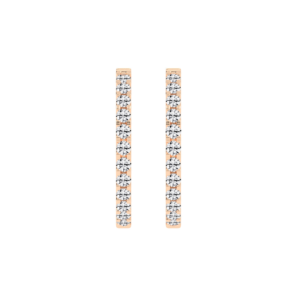 Outer Pave Hoop Earrings