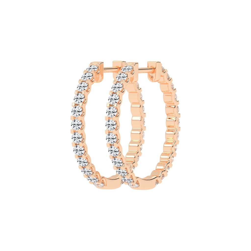 Outer Pave Hoop Earrings
