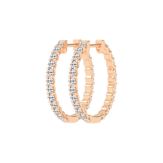 Outer Pave Hoop Earrings