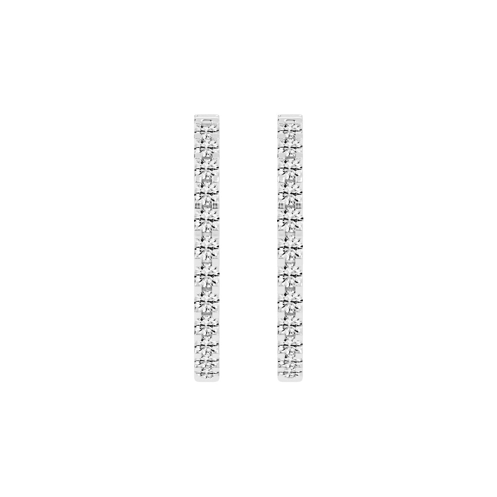 Outer Pave Hoop Earrings