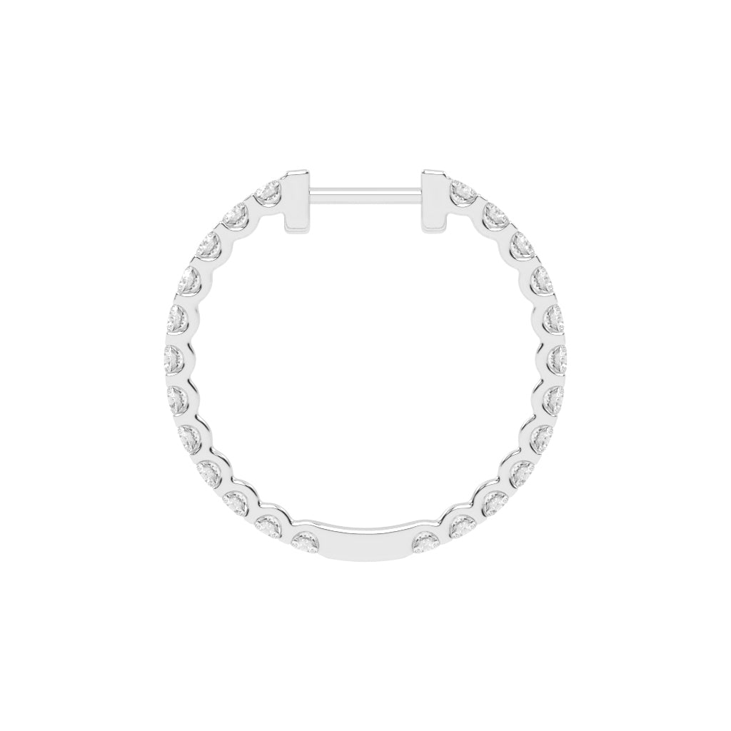 Outer Pave Hoop Earrings