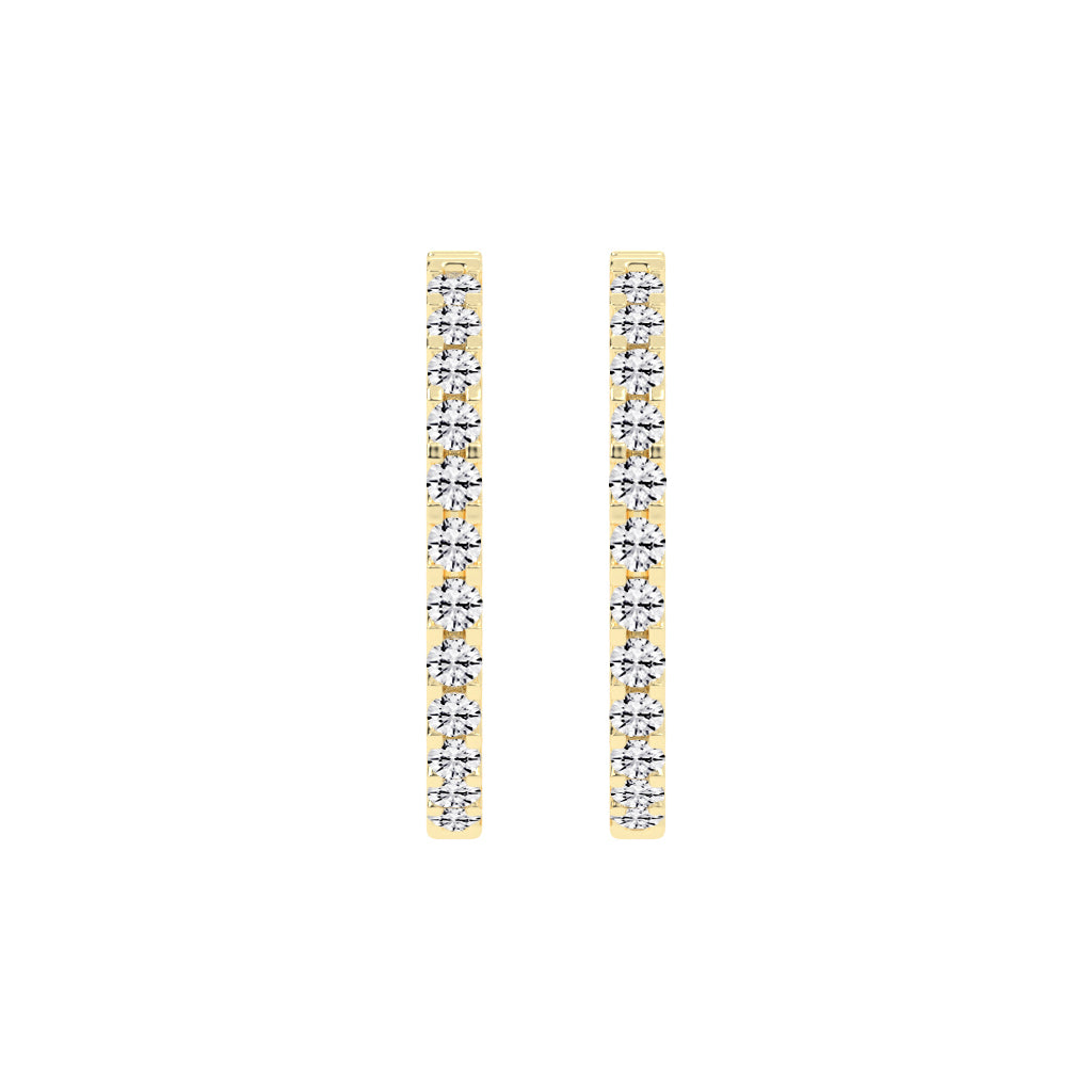 Outer Pave Hoop Earrings