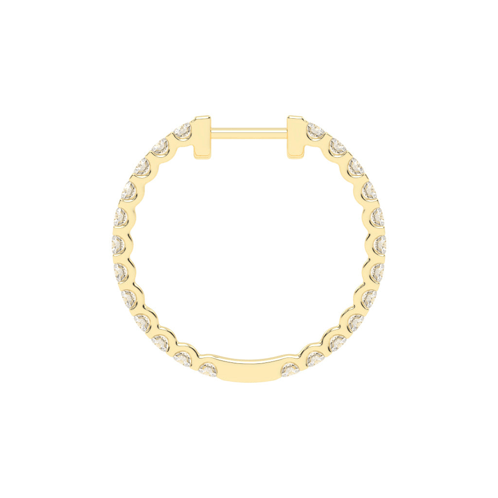 Outer Pave Hoop Earrings