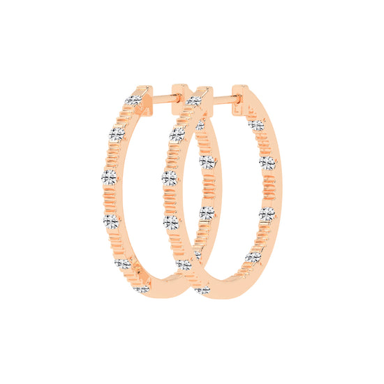 Textured Sparkle Hoop Earrings