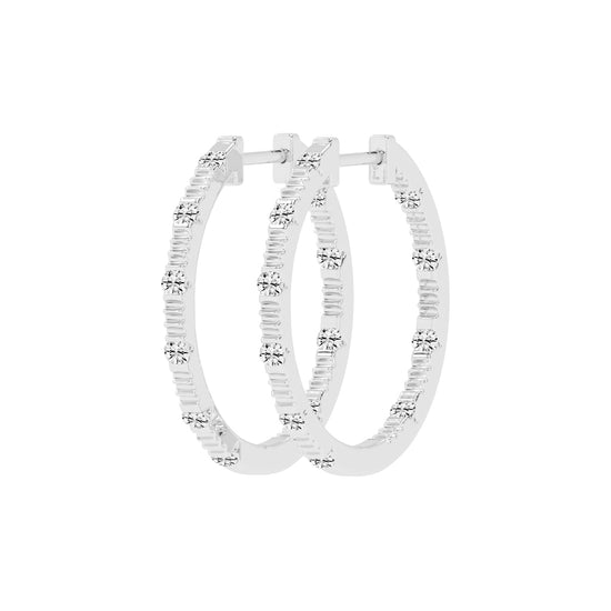 Textured Sparkle Hoop Earrings