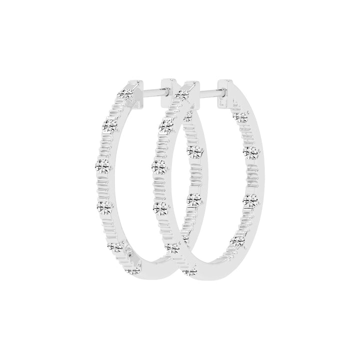 Textured Sparkle Hoop Earrings