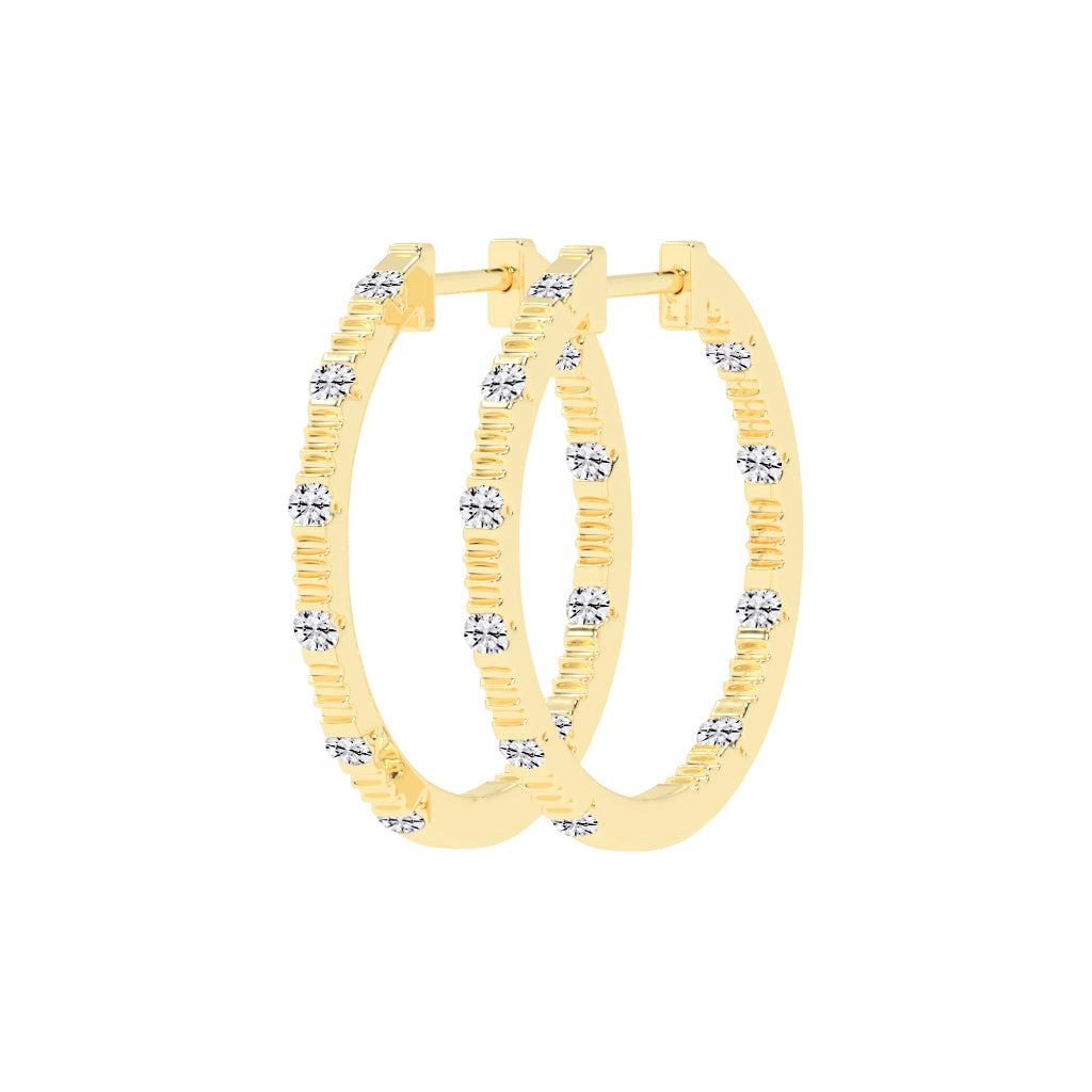 Textured Sparkle Hoop Earrings
