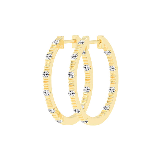 Textured Sparkle Hoop Earrings