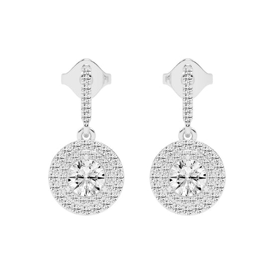 Dazzling Halo Drop Earrings