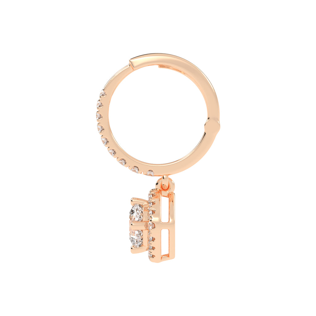 Cushion Halo Dangle Hoops