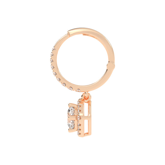 Cushion Halo Dangle Hoops