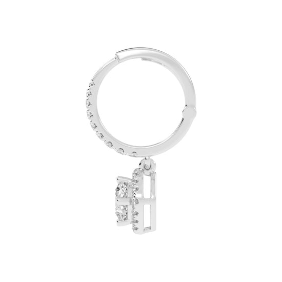 Cushion Halo Dangle Hoops