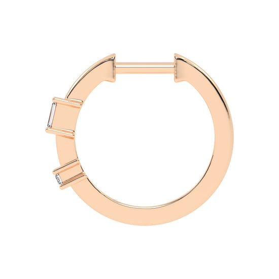 Architectural Gleam Baguette Diamond Hoops