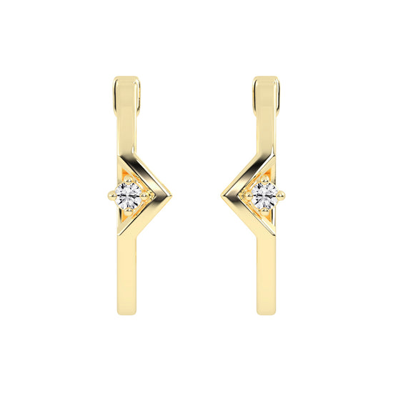 Streamlined Shimmer Diamond Bar Earrings