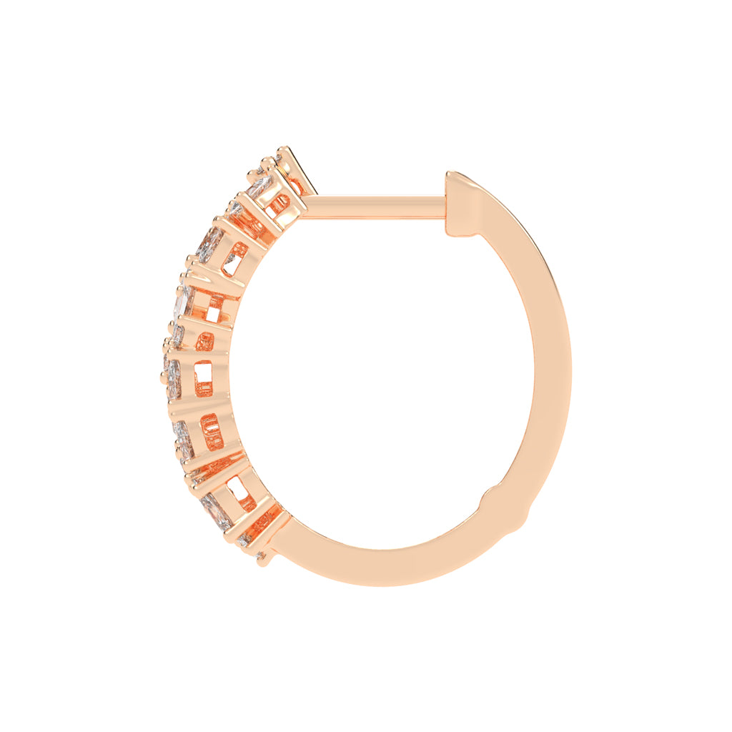 Artful Bloom Mixed-Cut Diamond Hoop Earrings