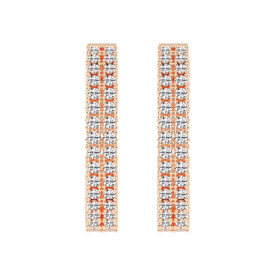 Parallel Sparkle Diamond Hoops Earrings