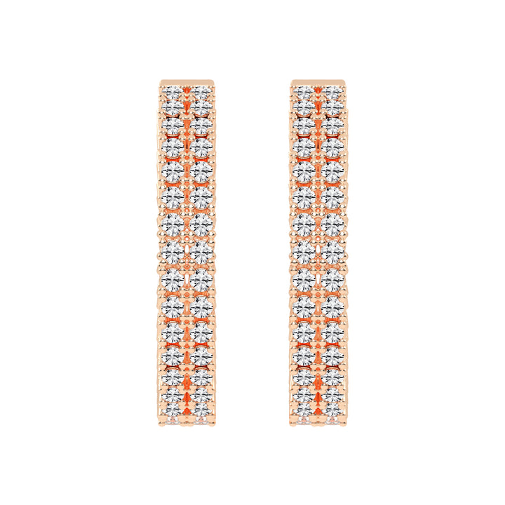 Parallel Sparkle Diamond Hoops Earrings