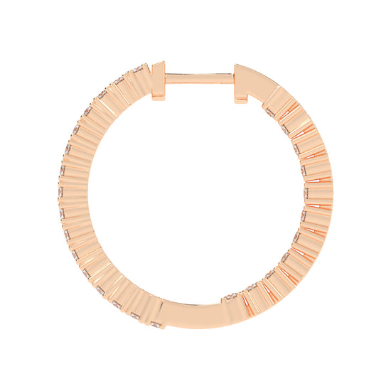 Parallel Sparkle Diamond Hoops Earrings