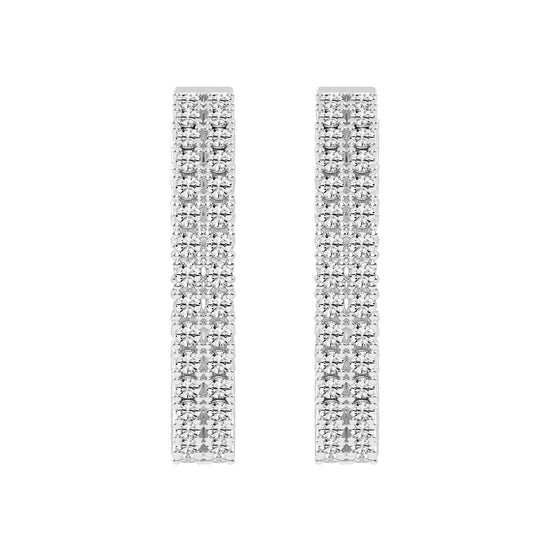 Parallel Sparkle Diamond Hoops Earrings