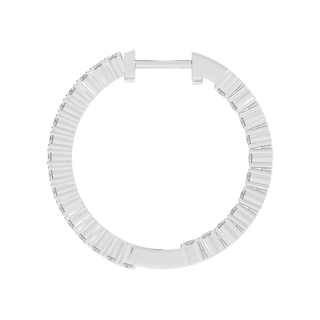 Parallel Sparkle Diamond Hoops Earrings