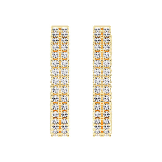 Parallel Sparkle Diamond Hoops Earrings