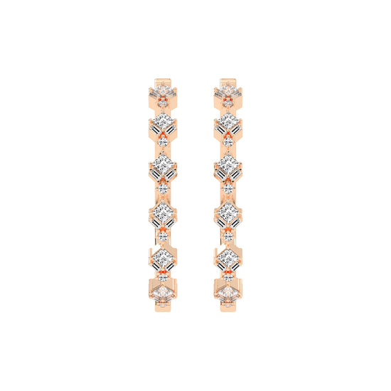 Mosaic Allure Diamond Hoops Earrings