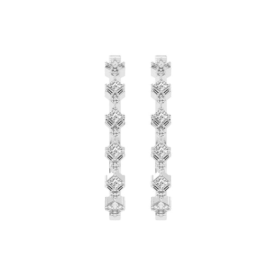 Mosaic Allure Diamond Hoops Earrings