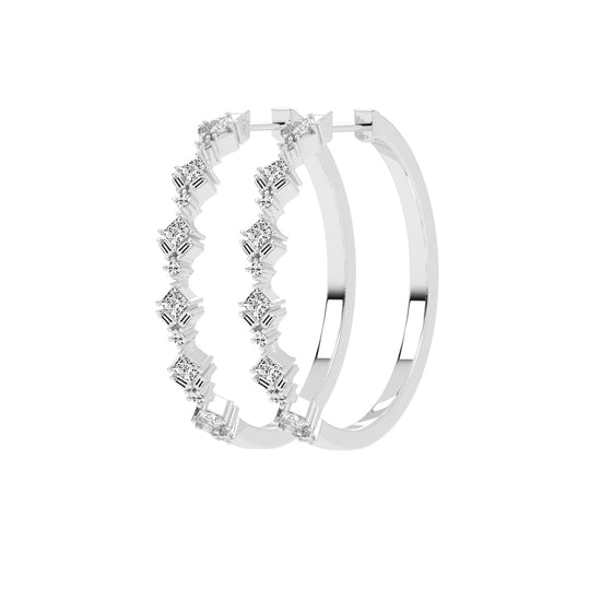 Mosaic Allure Diamond Hoops Earrings