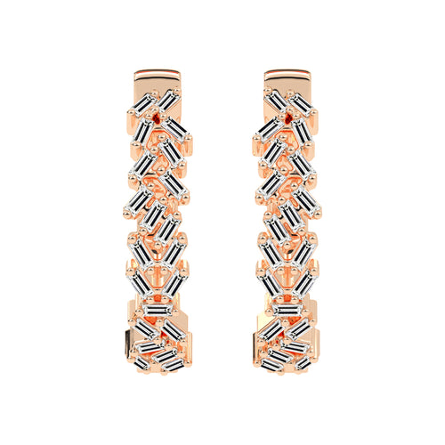 Geometric Gleam Baguette Hoop Earrings