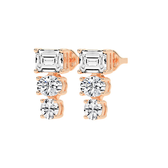 Trinity Glow Diamond Dangle Earrings