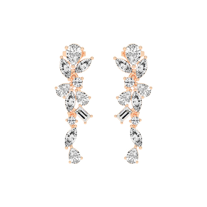 Floral Mirage Diamond Dangle Earrings