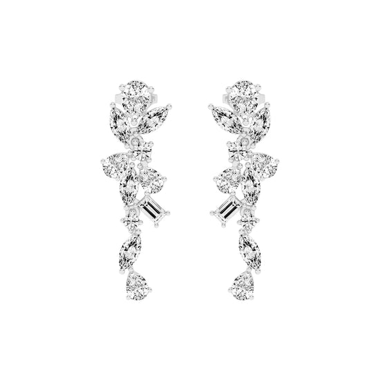 Floral Mirage Diamond Dangle Earrings