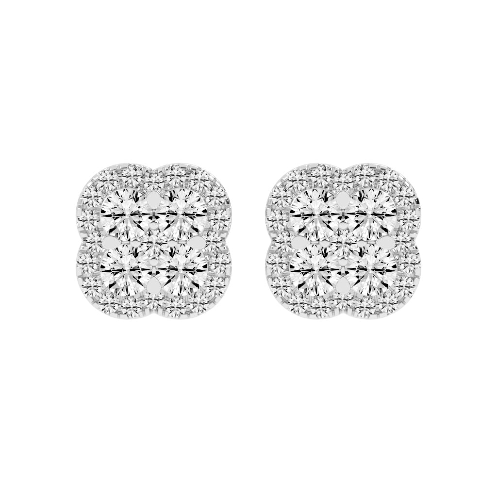 Lustre Bloom Cluster Stud Earrings