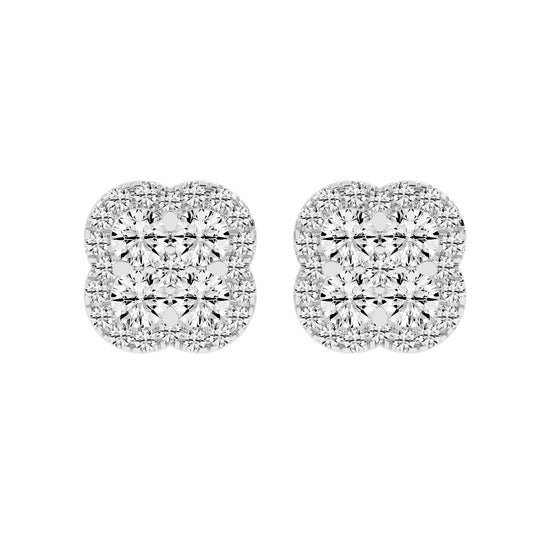 Lustre Bloom Cluster Stud Earrings