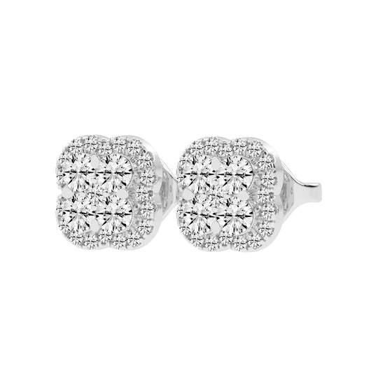 Lustre Bloom Cluster Stud Earrings
