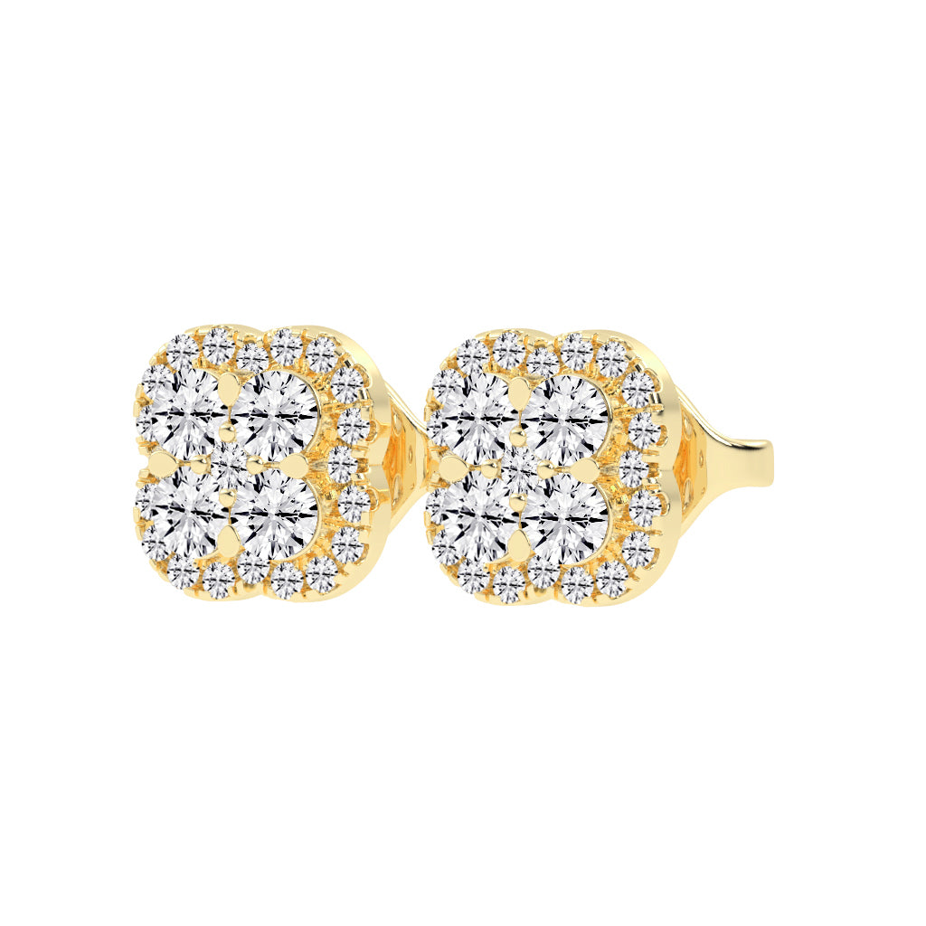 Lustre Bloom Cluster Stud Earrings