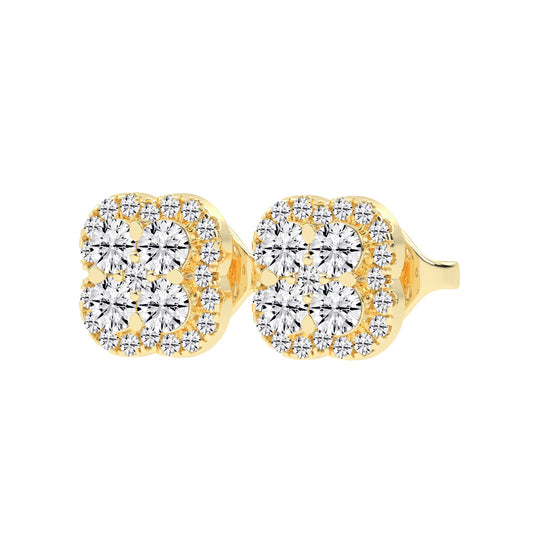 Lustre Bloom Cluster Stud Earrings
